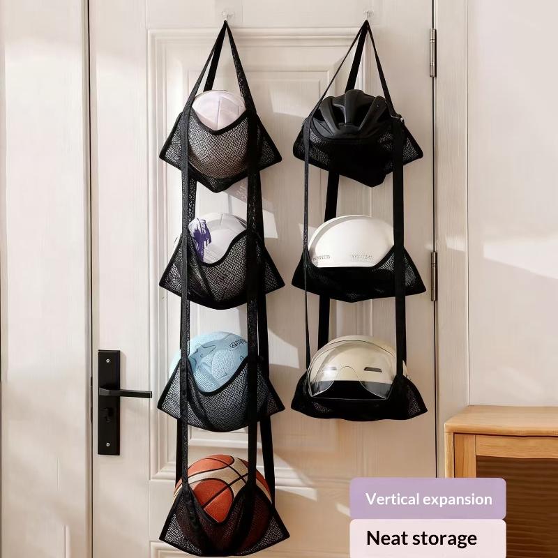 Sports Equipment Garage Storage - サッカーボールホルダー、家庭用ガレージスポーツ用品用壁掛けメッシュ収納バッグ