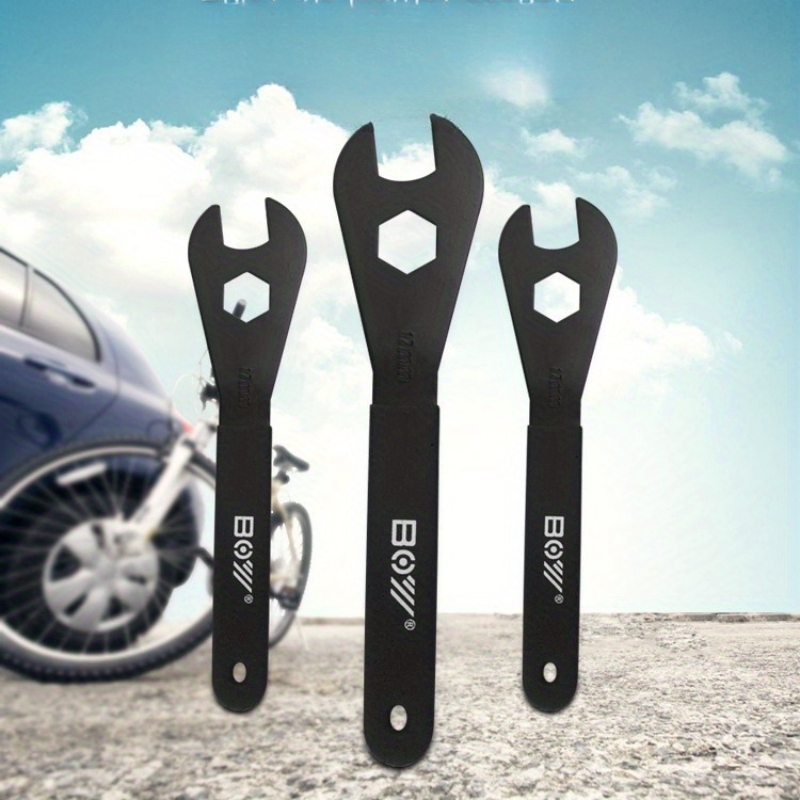 Sports Equipment Repair - 7 個の高炭素鋼コーンバイクアクスルレンチセット、自転車ラチェットスピンドルハブハンドスパナサイクリングアウトドアスポーツ修復ツール
