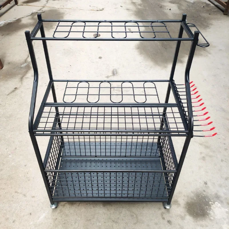 Sports Equipment Garage Storage - 2026年版ガレージスポーツ用品オーガナイザー（バスケットとフック付き）、車輪付きボール収納ラック