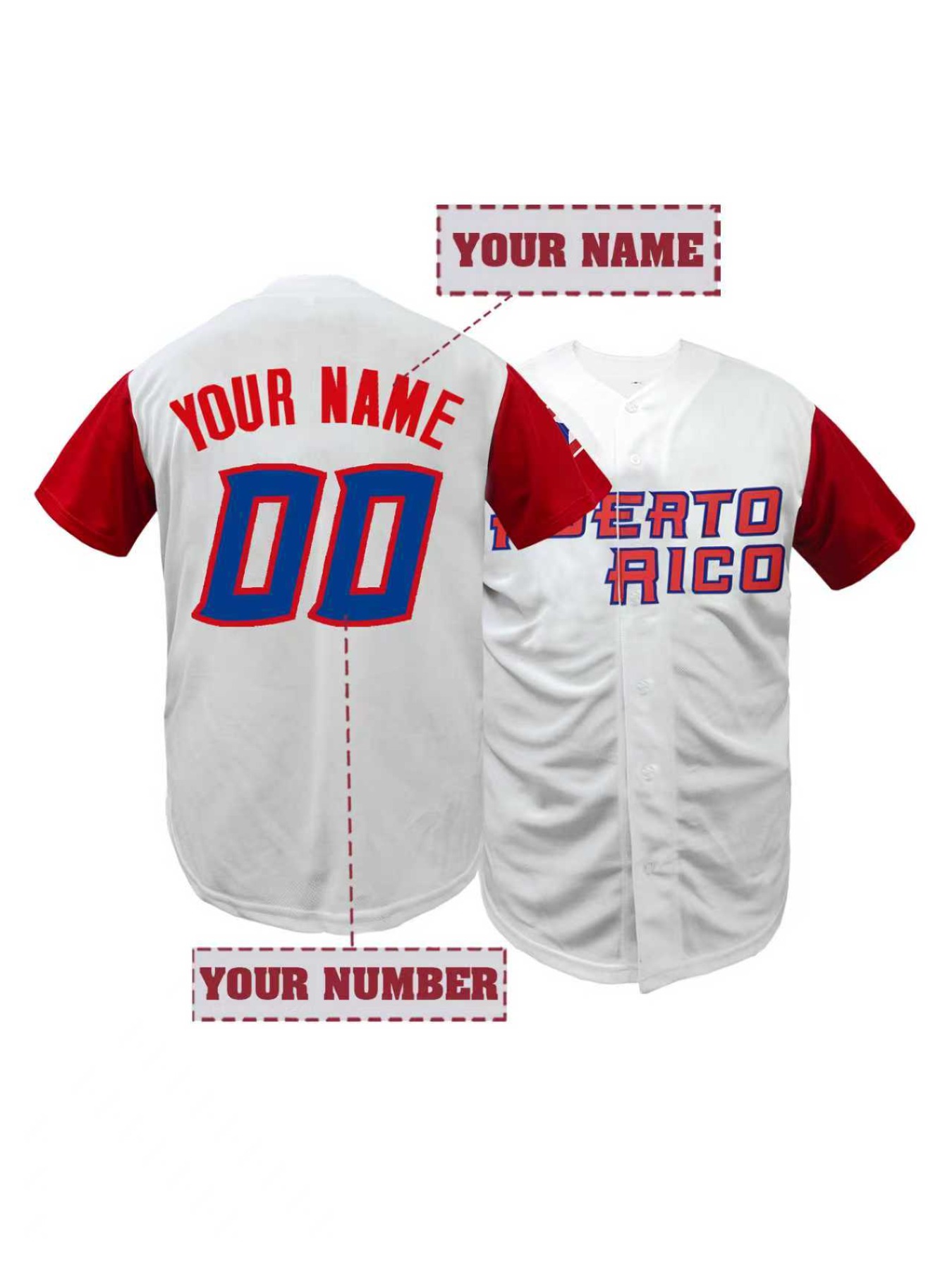 Sports Equipment Jersey - メンズパーソナライズネーム＆ナンバー野球ジャージ、半袖通気性Vネックプエルトリコ刺繍DIY野球シャツ