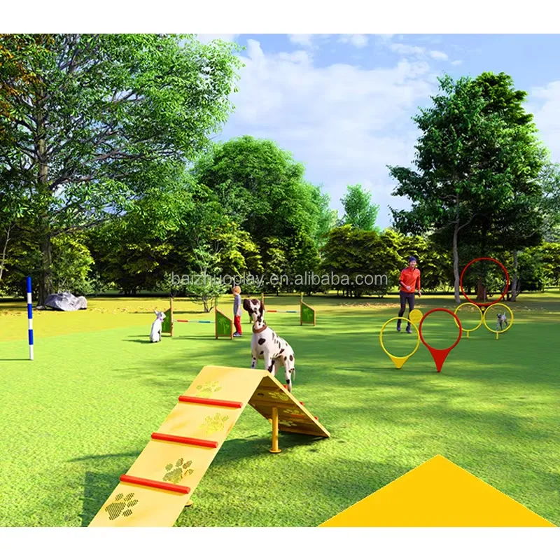Sports Equipment And Facilities - 屋外カスタムペットパーク遊具トレーニングトイ トンネルスポーツボード 室内ペットドッグパーク施設