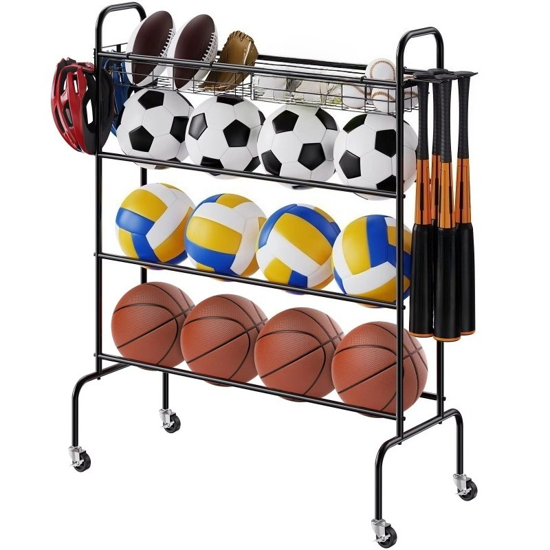 4層式回転バスケットボールフープ、スポーツ用品収納、ガレージ - Sports Equipment Garage Storage のレビューと価格