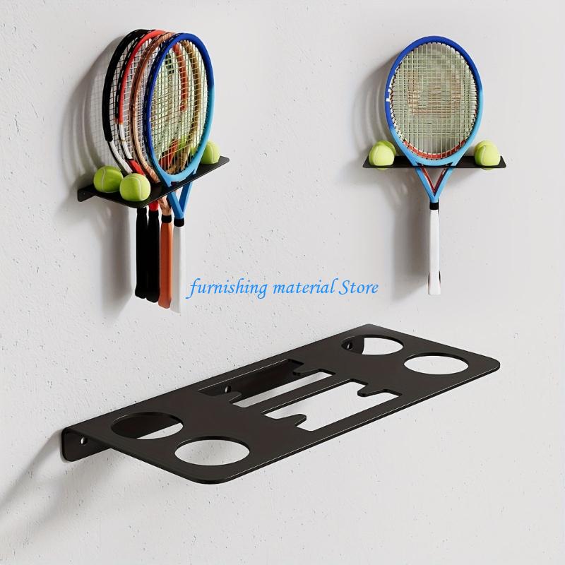 Y5GD モダンなアイアンテニスラケットウォールシェルフ、き - Sports Equipment Holder のレビューと価格