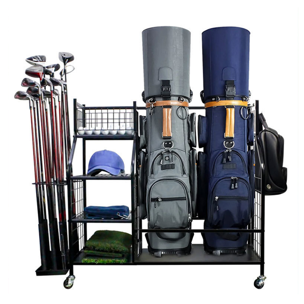 ゴルフバッグ収納ガレージオーガナイザーラック 2 スポーツバ - Sports Equipment Garage Storage のレビューと価格