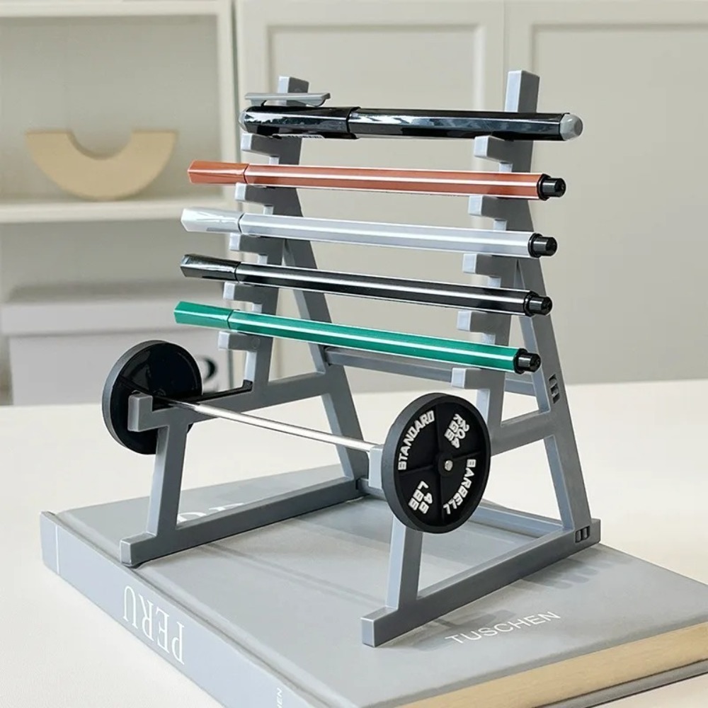 新しいバーベルとウェイトバーベルラックペンホルダージムテーマ - Sports Equipment Holder のレビューと価格