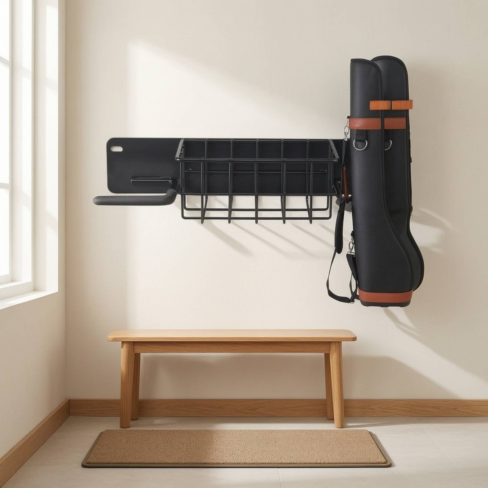 ゴルフ収納ラック 壁掛けゴルフラック バスケット付き スポー - Sports Equipment Garage Storage のレビューと価格