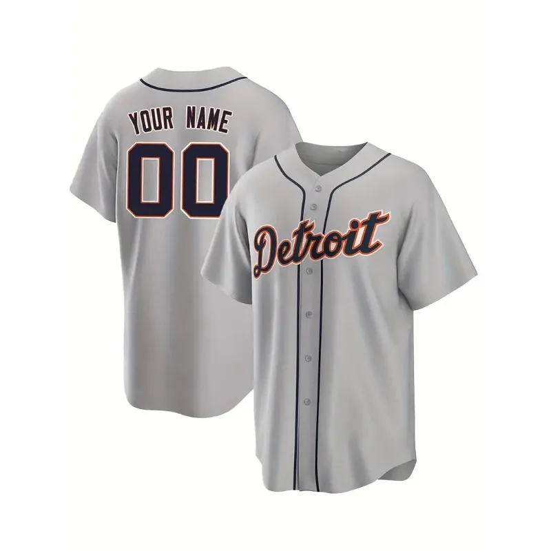 カスタマイズされた名前と番号メンズ刺繍野球ジャージデトロイト - Sports Equipment Jersey のレビューと価格