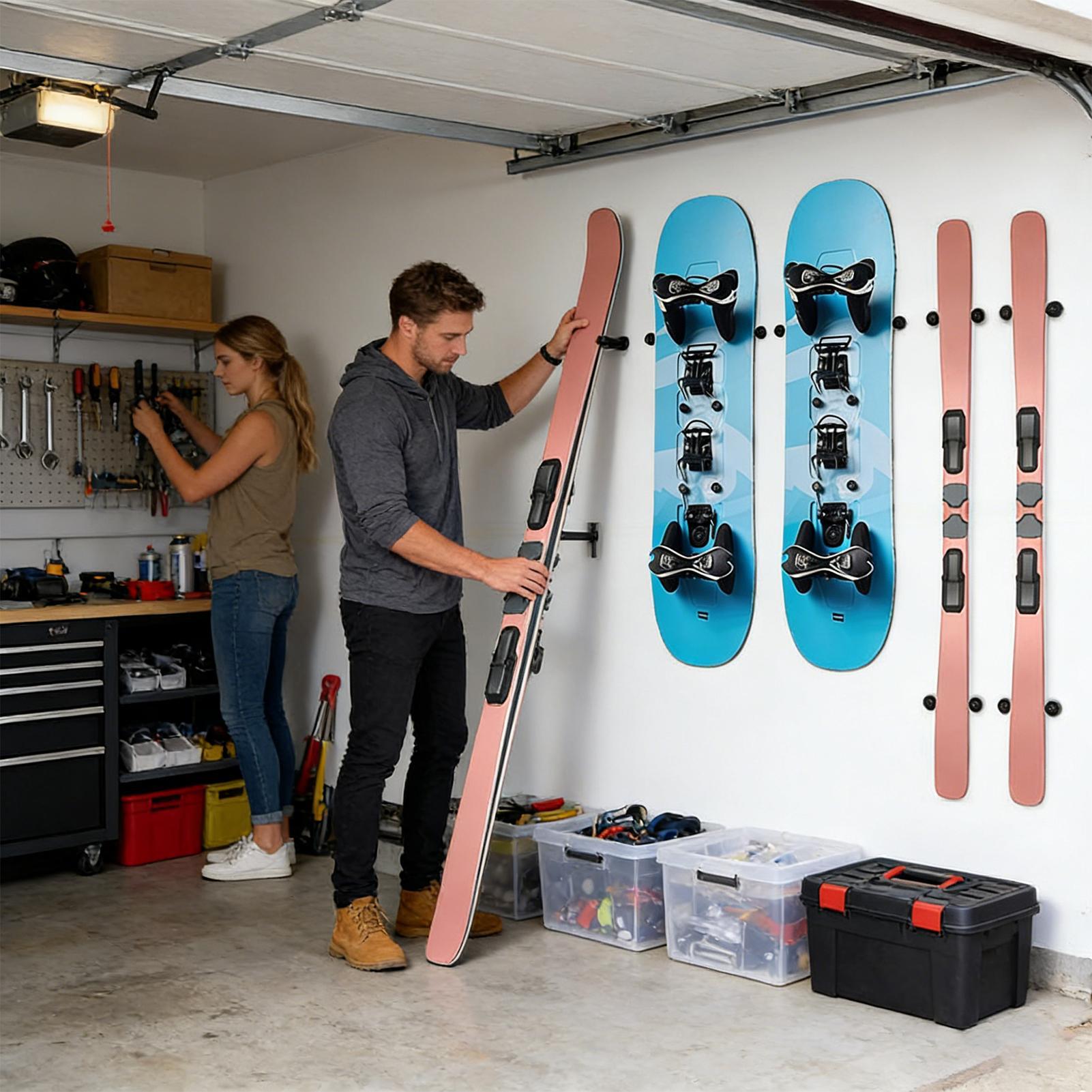 壁掛け式スキー/スノーボードホルダー、垂直収納、ガレージ/屋 - Sports Equipment Garage Storage のレビューと価格
